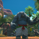 A couple of cool elephant guys are chatting next to a massive crystal spire. It seems like a nice talk.